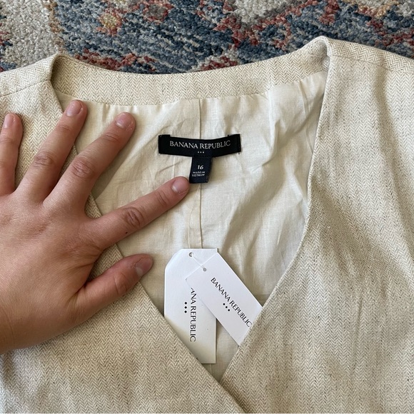 BANANA REPUBLIC FACTORY LINEN BLEND WAISTCOAT VEST - Picture 5 of 6